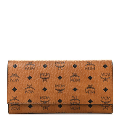 MCM Visetos Large Trifold Flap Wallet Cognac 1 of 8