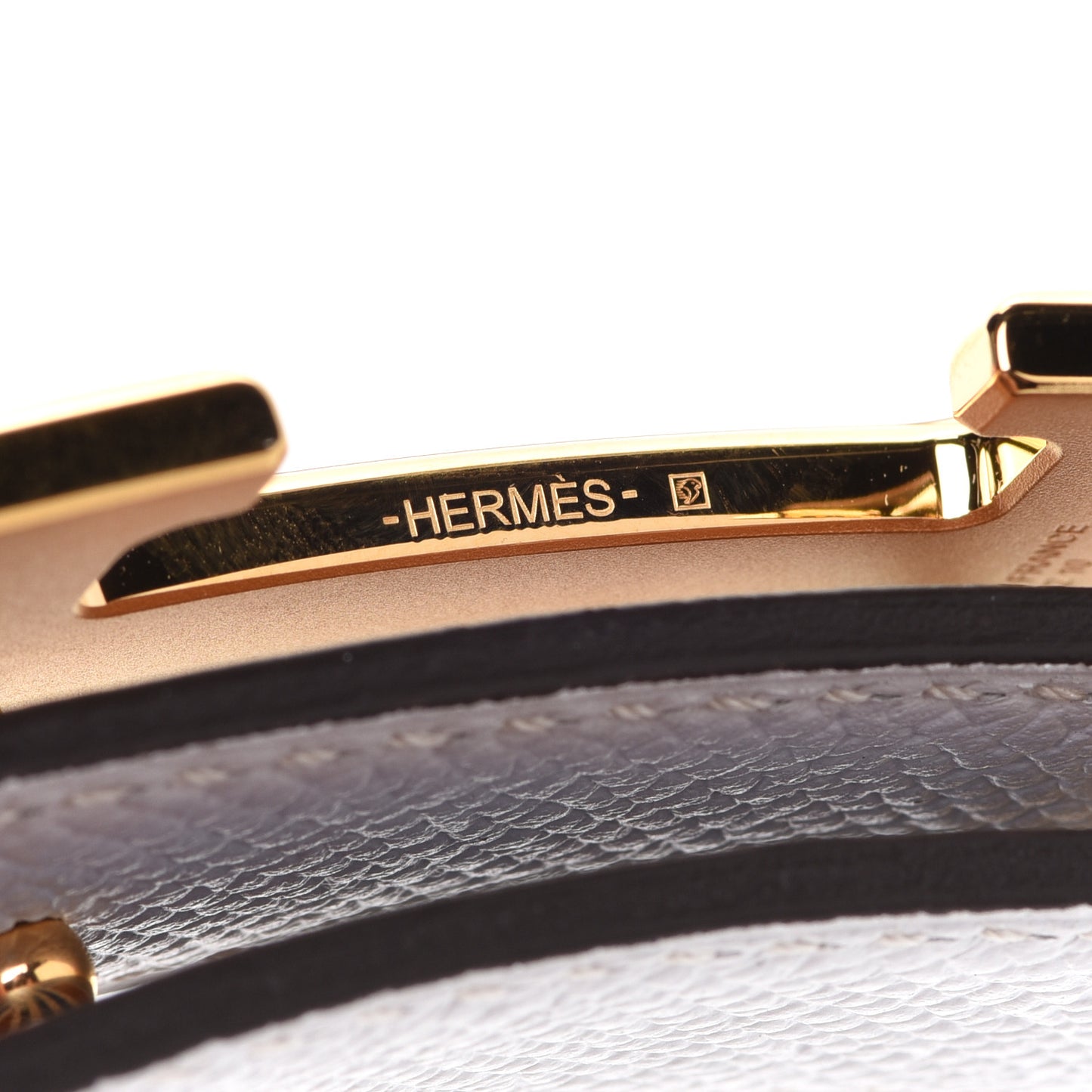 Swift Epsom Rivage 32mm H Belt 75 Gold White