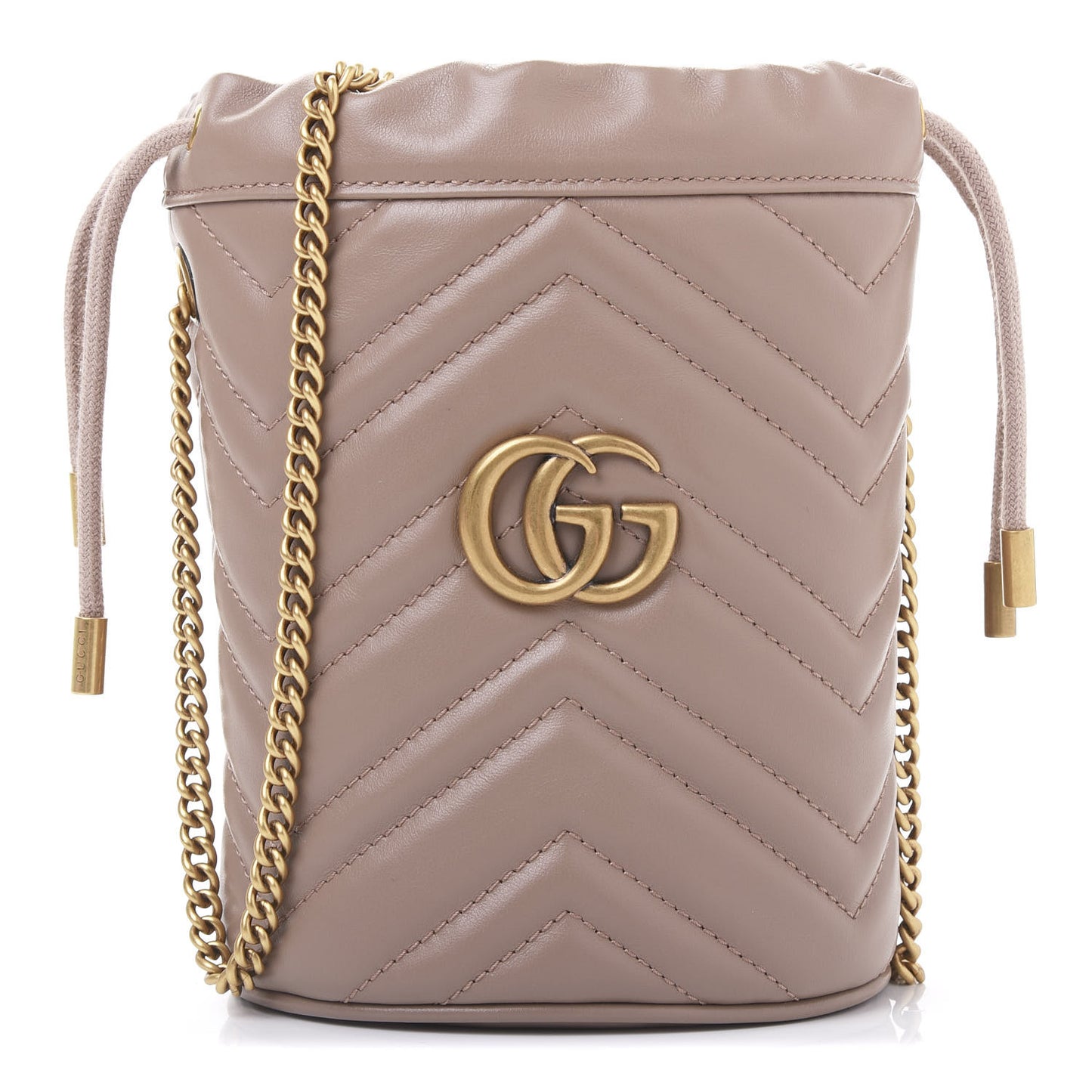 Calfskin Matelasse Mini GG Marmont 2.0 Bucket Bag Porcelain Rose