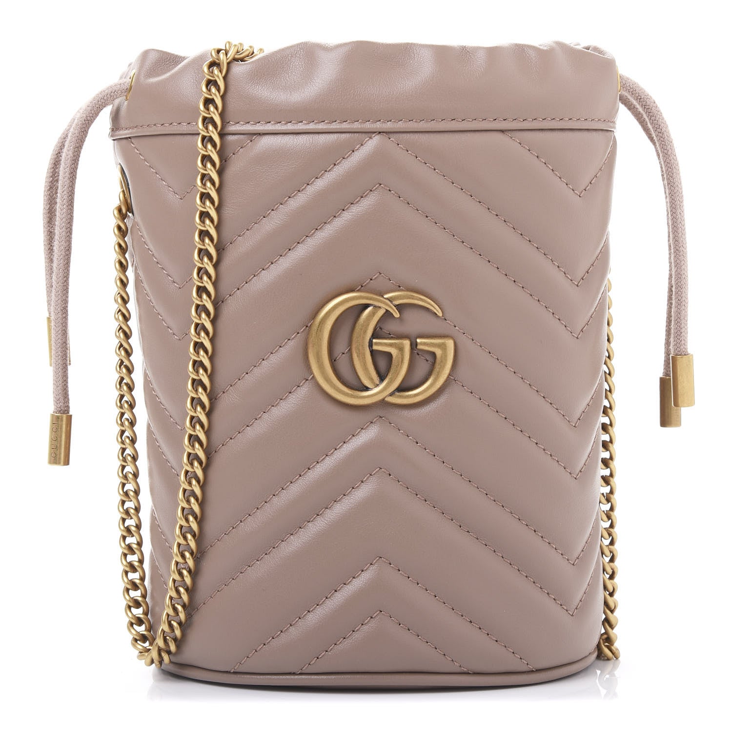 Gucci Calfskin Matelasse Mini GG Marmont 2.0 Bucket Bag Porcelain Rose 1 of 10