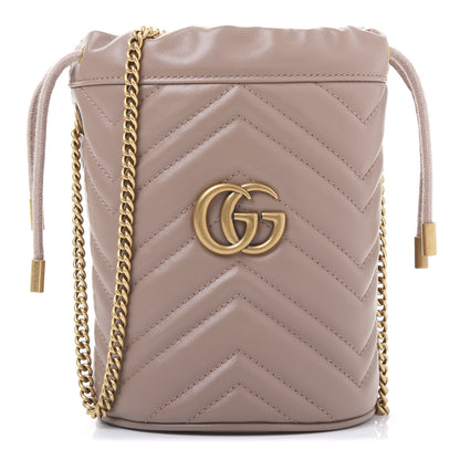 Gucci Calfskin Matelasse Mini GG Marmont 2.0 Bucket Bag Porcelain Rose 1 of 10