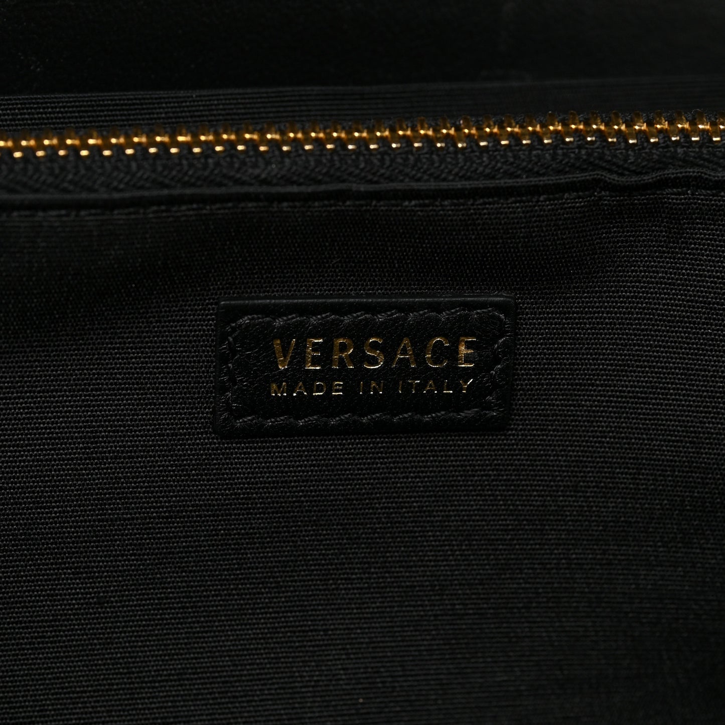 Lambskin Quilted Medusa Wallet On Chain Crossbody Black