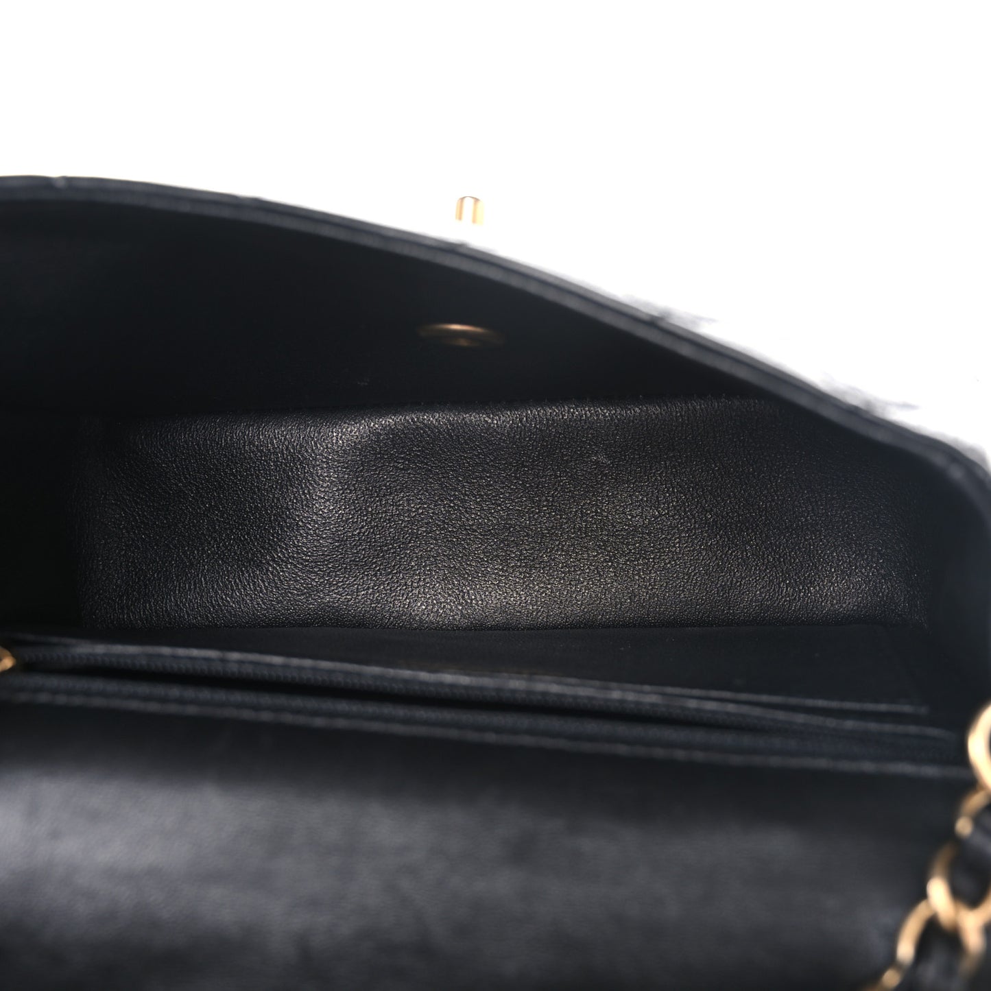 Lambskin Quilted Mini Rectangular Flap Black