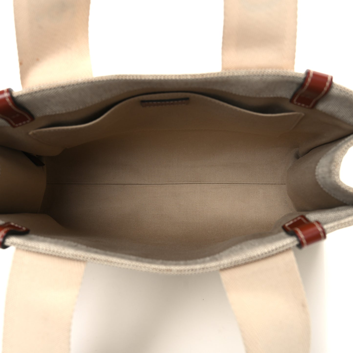 Cotton Calfskin Medium Woody Ribbon Tote White Brown