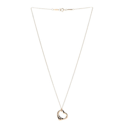 Tiffany 18K Rose Gold Diamond Elsa Peretti Open Heart Pendant Necklace 3 of 8