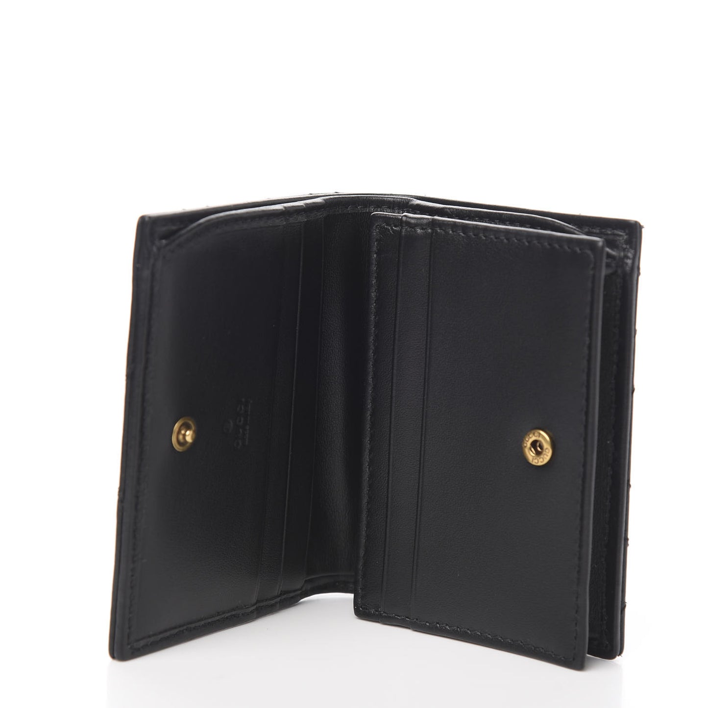 Calfskin Matelasse GG Marmont Card Case Wallet Black
