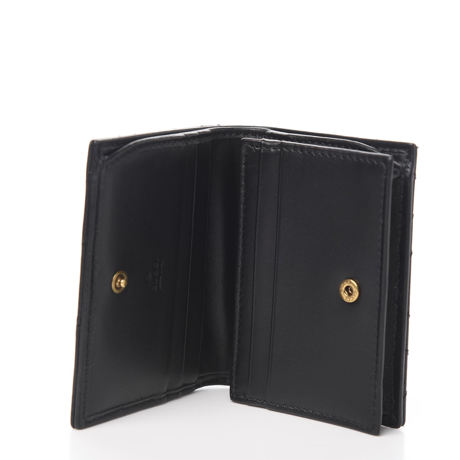 Gucci Calfskin Matelasse GG Marmont Card Case Wallet Black 4 of 7