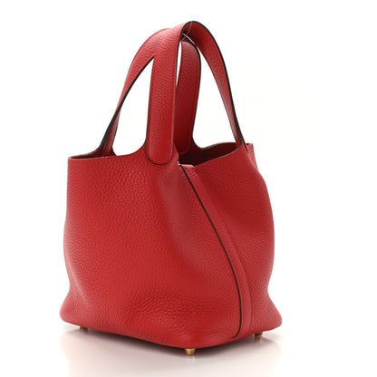 Hermes Taurillon Clemence Picotin Lock 18 PM Rouge Casaque 3 of 11
