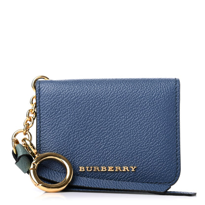 Burberry Soft Grain Calfskin Haymarket Check Camberwell Card Case Blue 1 of 4