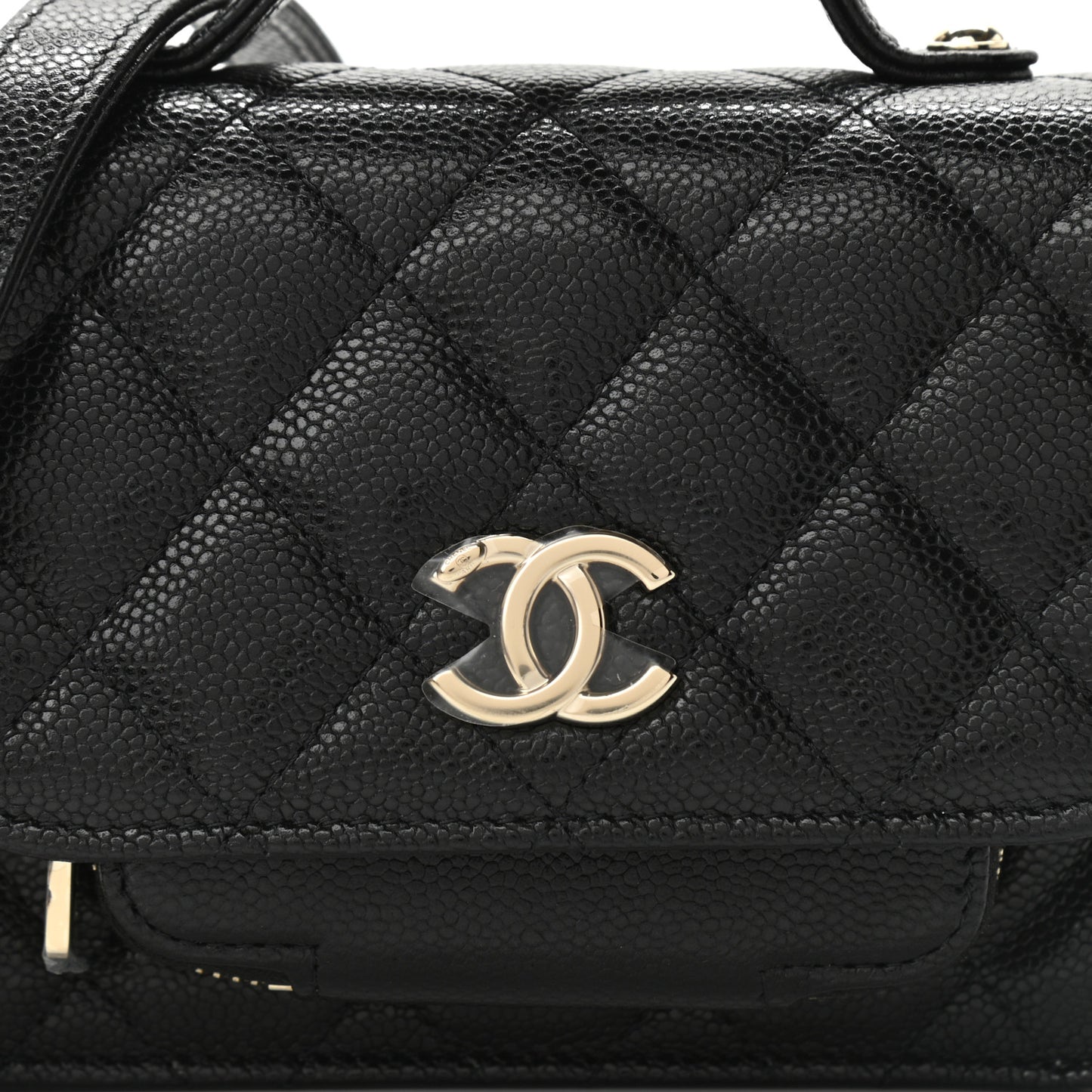 Caviar Quilted Business Affinity Clutch With Chain Black