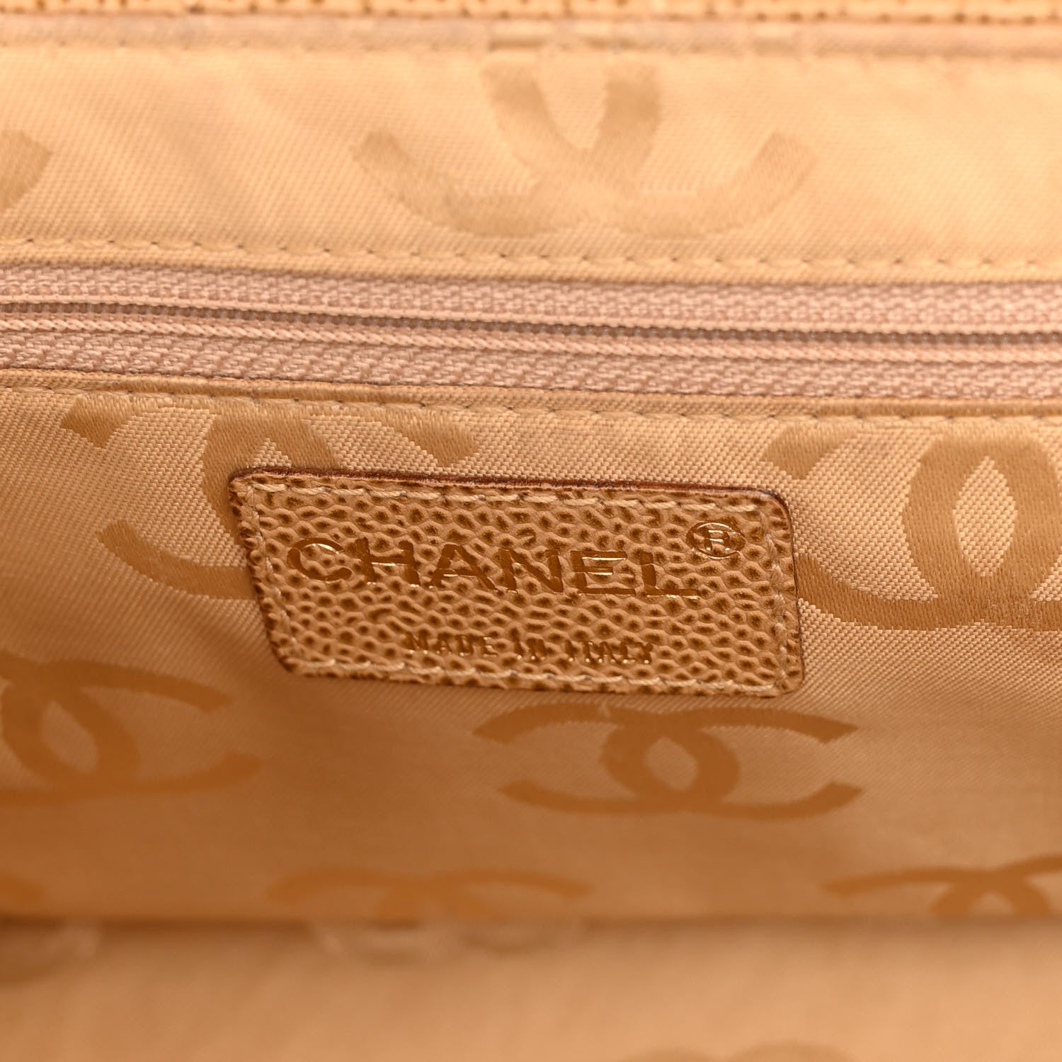Chanel Caviar Chocolate Bar Stitched Medium Flap Beige 6 of 10