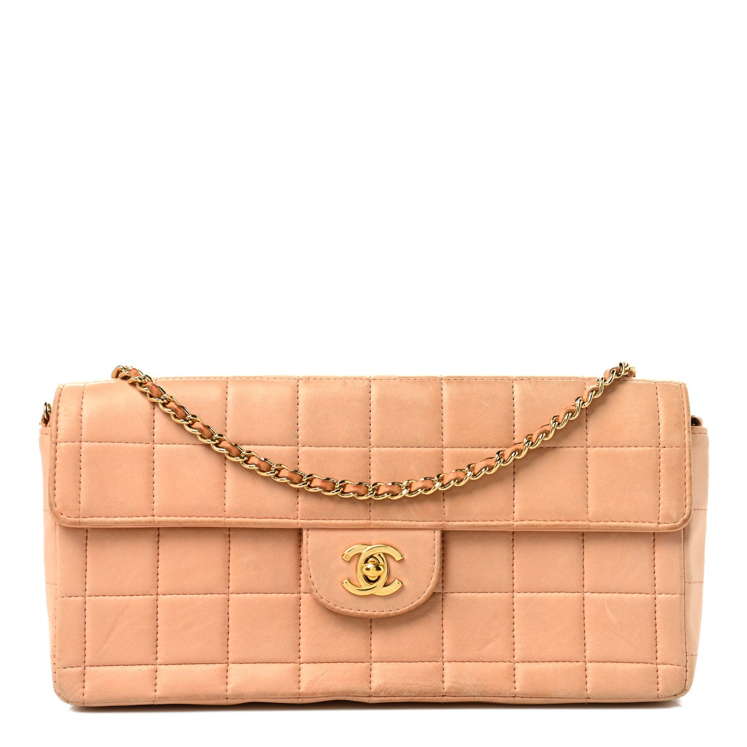 Chanel Lambskin East West Chocolate Bar Flap Beige 1 of 14