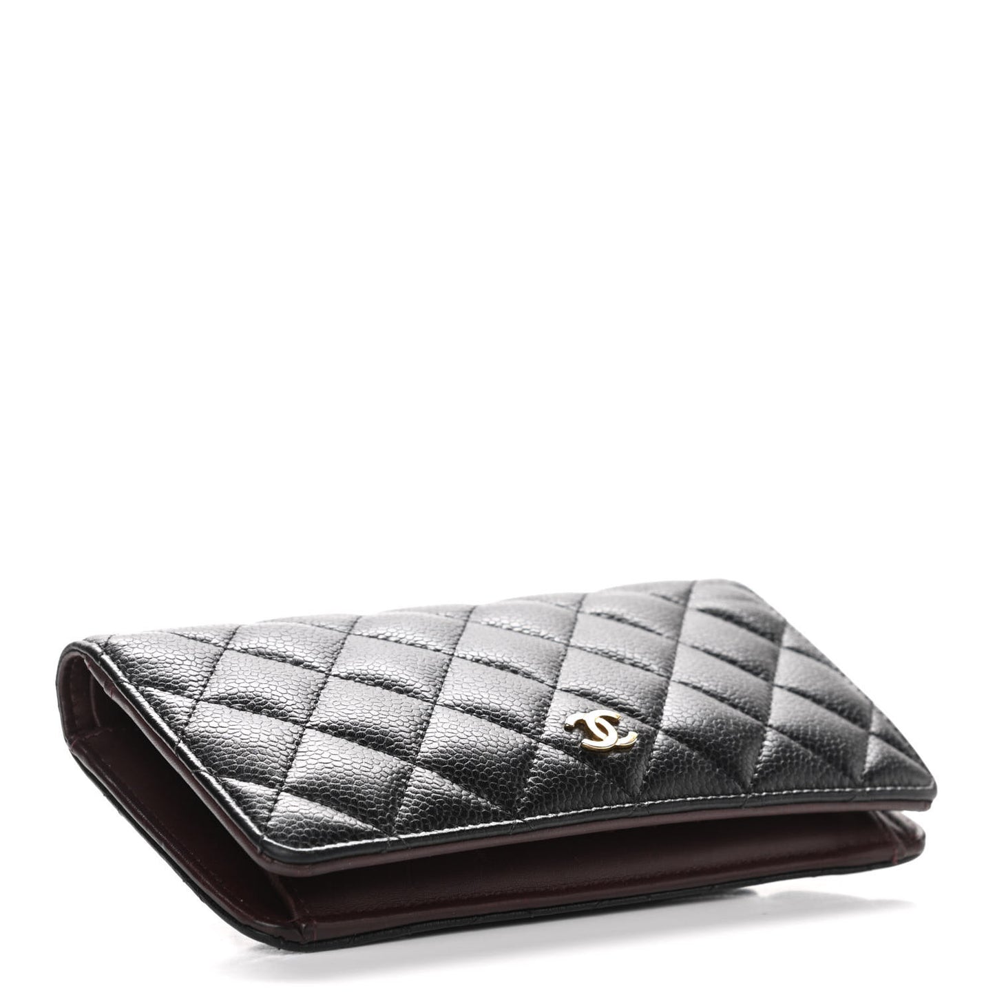 Caviar Quilted Yen Wallet Black