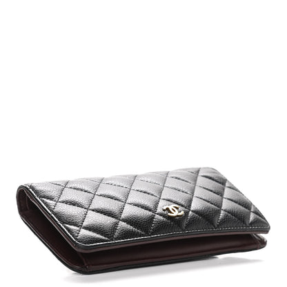 Chanel Caviar Quilted Yen Wallet Black 4 of 9