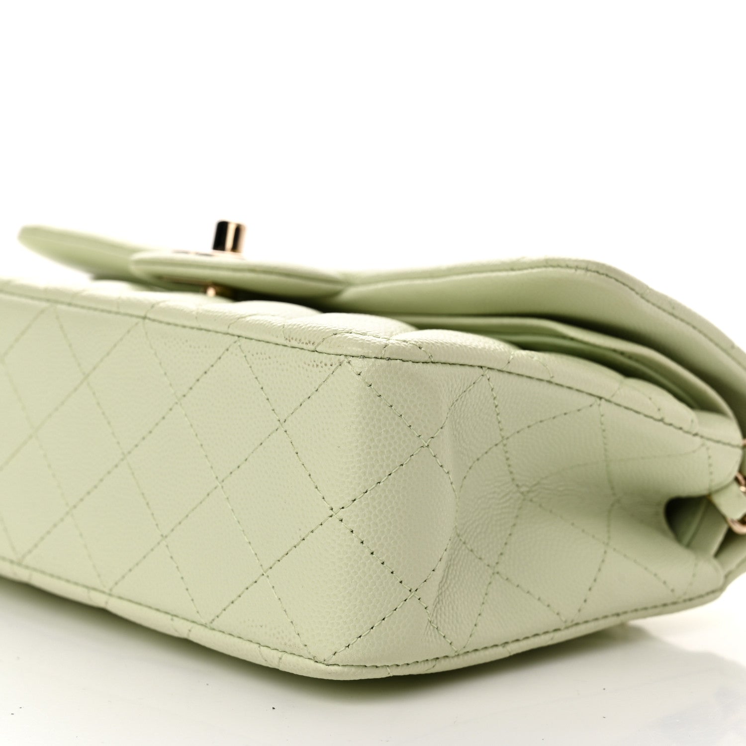 Chanel Caviar Quilted Small Double Flap Light Green 10 of 10