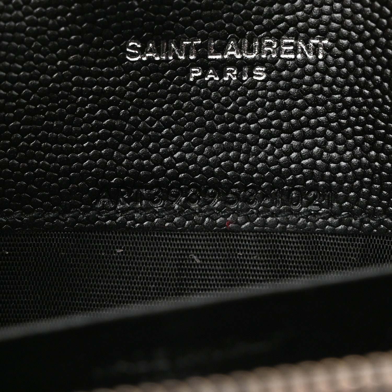 Saint Laurent Grain De Poudre Matelasse Chevron Monogram Envelope Chain Wallet Black 7 of 10
