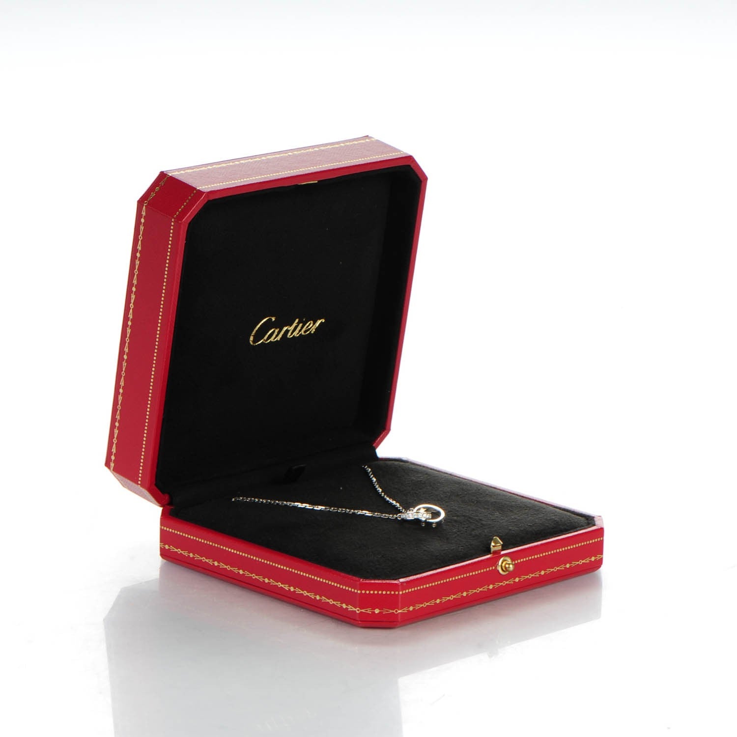 Cartier 18K White Gold Diamond Interlocking LOVE Necklace 8 of 8