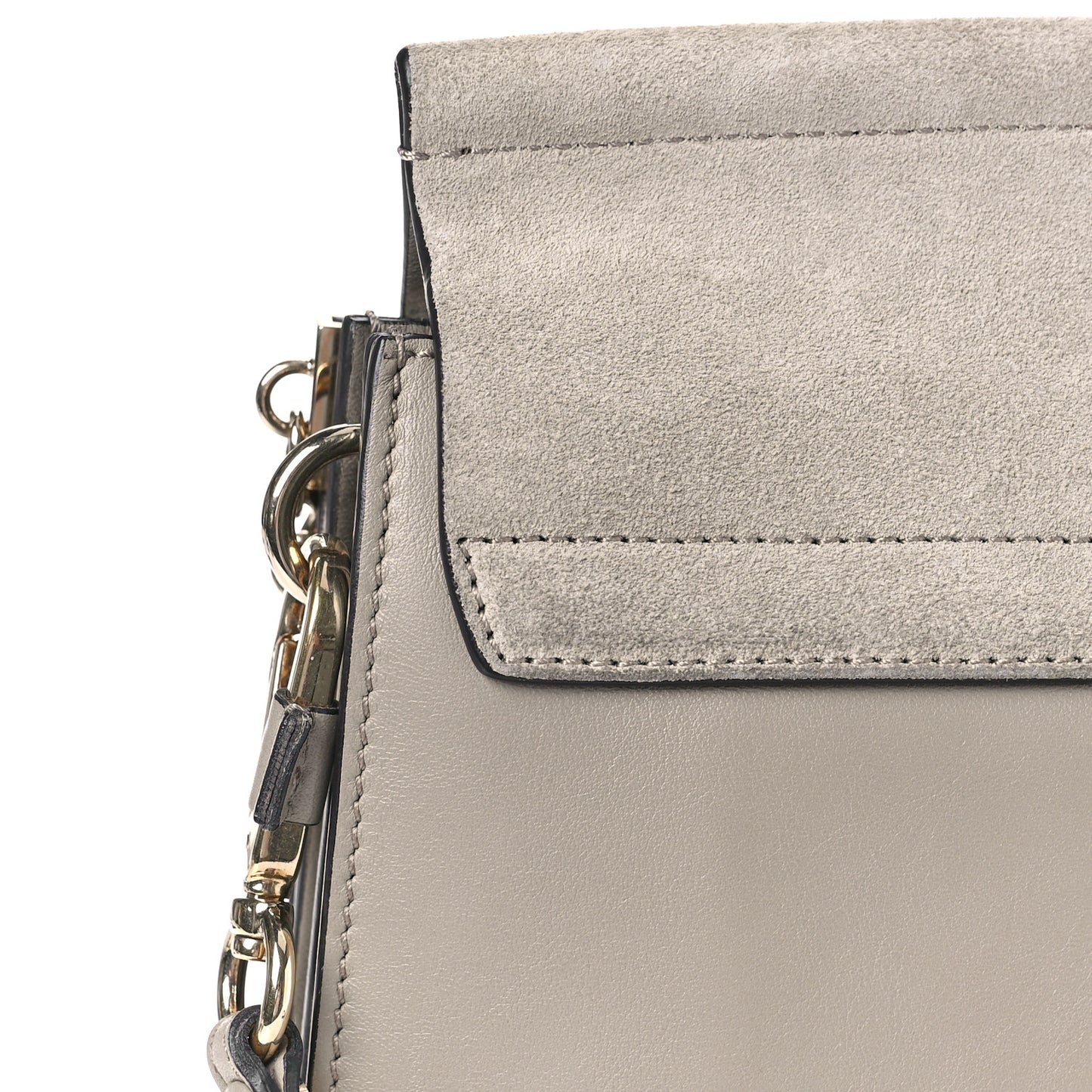 Calfskin Suede Medium Faye Shoulder Bag Motty Grey