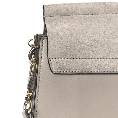 Chloe Calfskin Suede Medium Faye Shoulder Bag Motty Grey 9 of 9