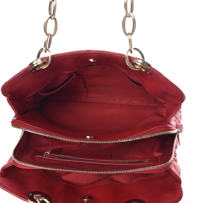 Christian Dior Lambskin Cannage Small Dior Soft Zipped Shopping Tote Red 7 of 20