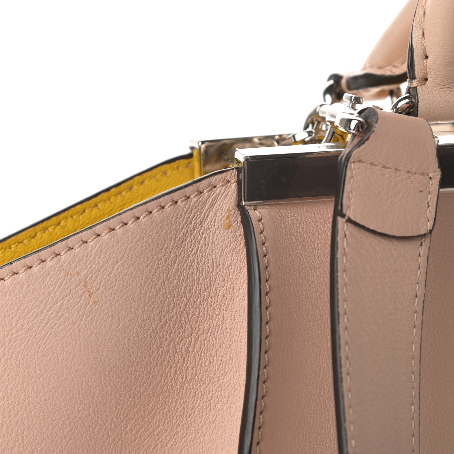 Fendi Vitello Dolce Shiny Nappa Petite 3Jours Tote Beige Chantilly 12 of 14