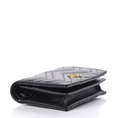 Gucci Calfskin Matelasse GG Marmont Card Case Wallet Black 4 of 7