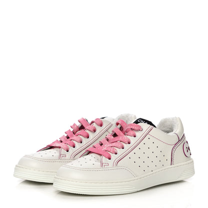 Chanel Calfskin Womens Logo Sneakers 36.5 White Pink 3 of 12
