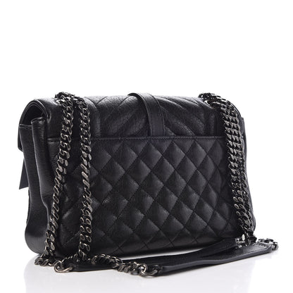 Saint Laurent Sheepskin Tri-Quilt Monogram Medium College Bag Black 3 of 7