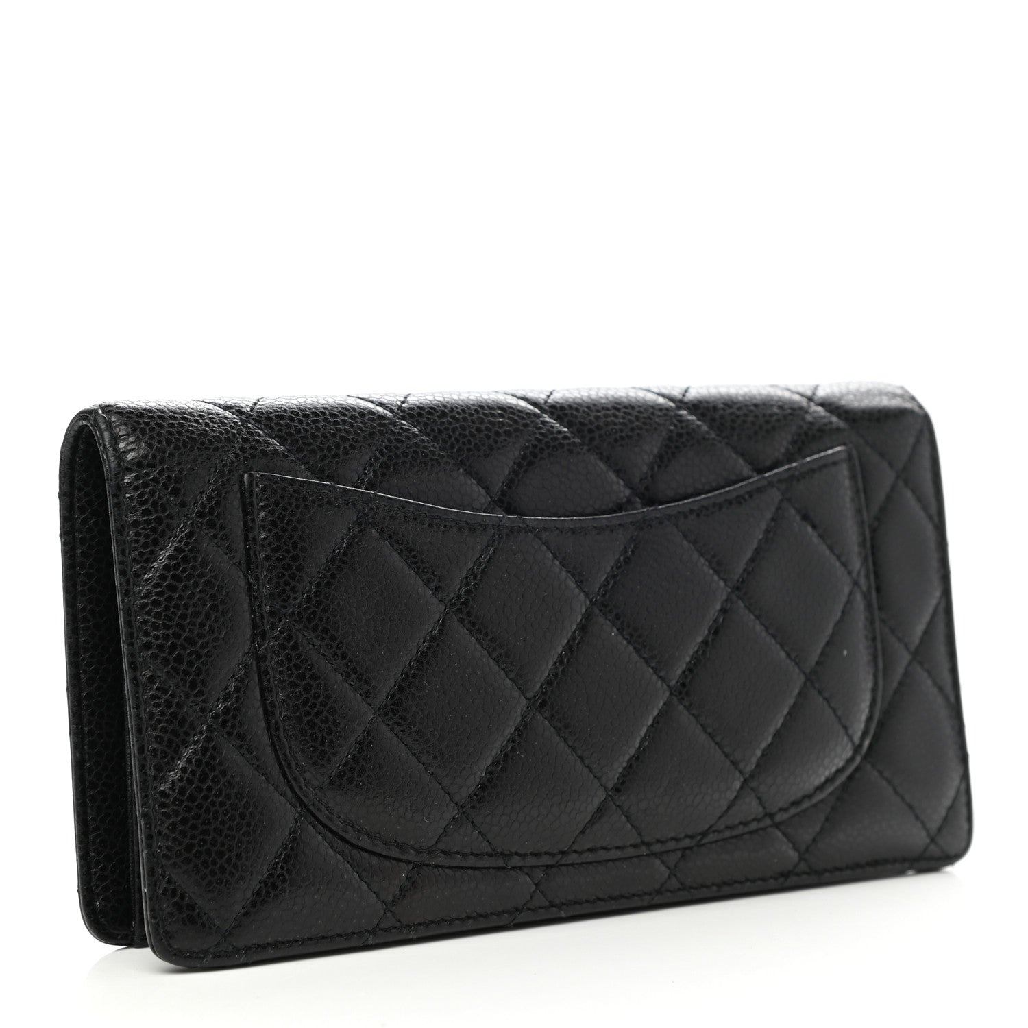 Chanel Caviar Quilted Yen Wallet Black 3 of 10
