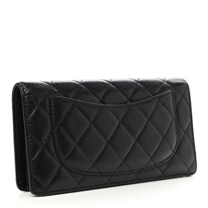 Chanel Caviar Quilted Yen Wallet Black 3 of 10