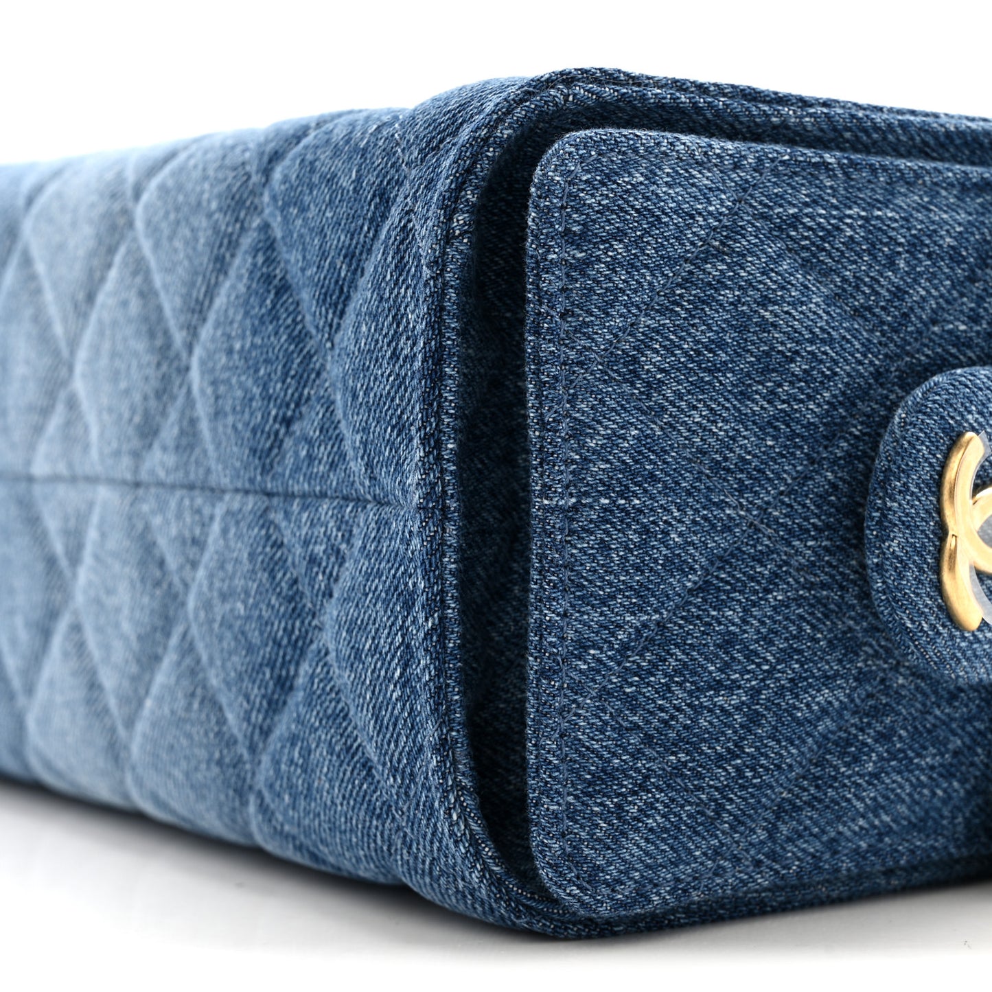 Washed Denim Quilted Mini Chanel 25 Handbag Blue