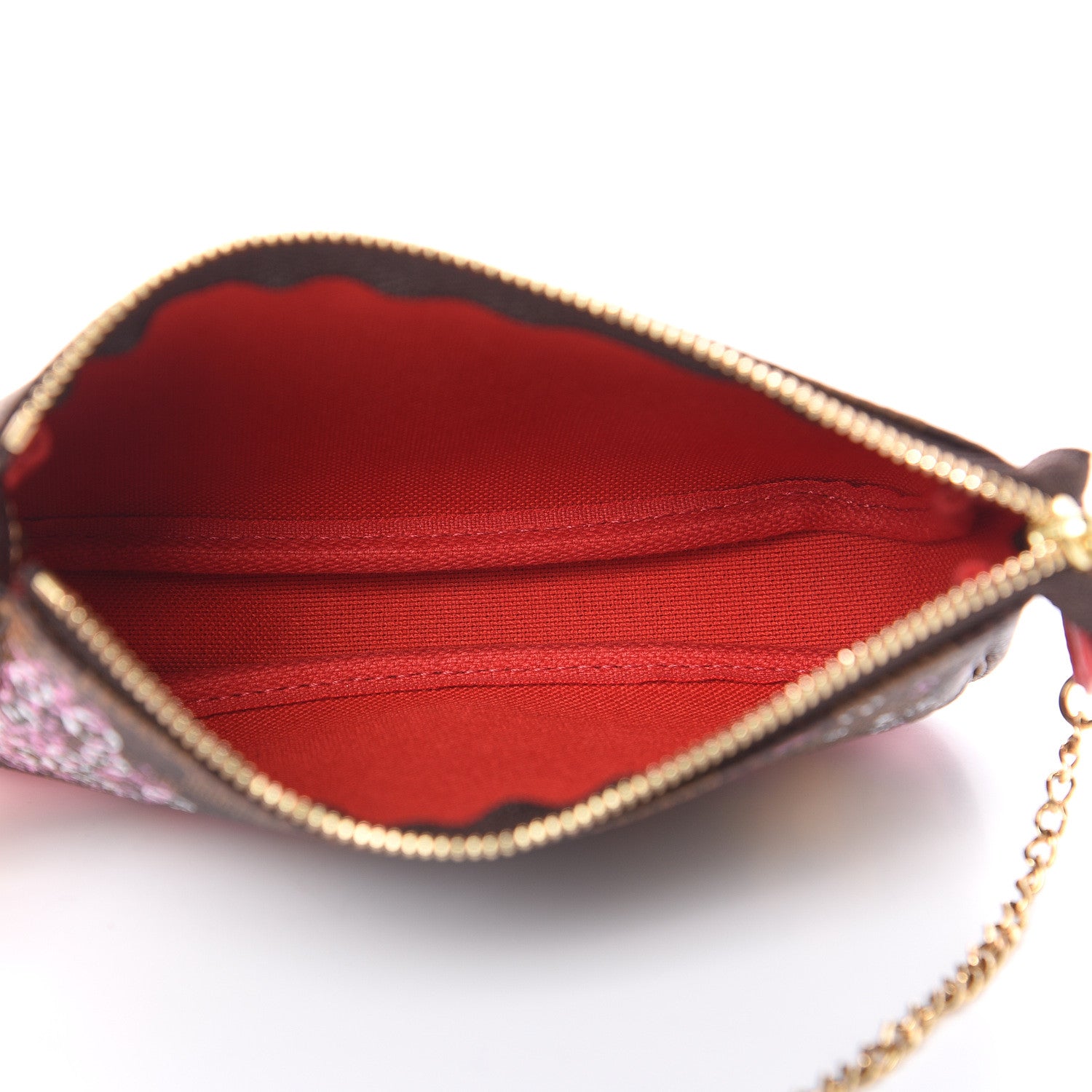 Louis Vuitton Damier Ebene 2019 Christmas Animation Mini Pochette Accessories Red 5 of 8