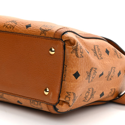 MCM Visetos Top Handle Satchel Cognac 9 of 11