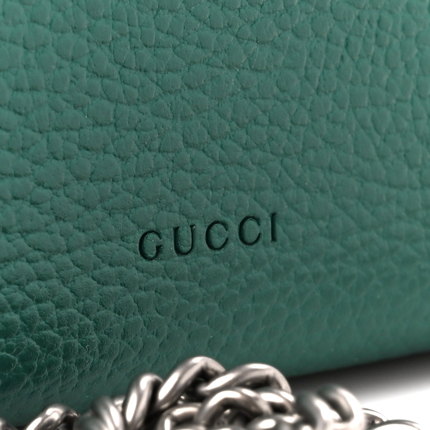 Gucci Calfskin Mini Dionysus Chain Wallet Emerald 9 of 12
