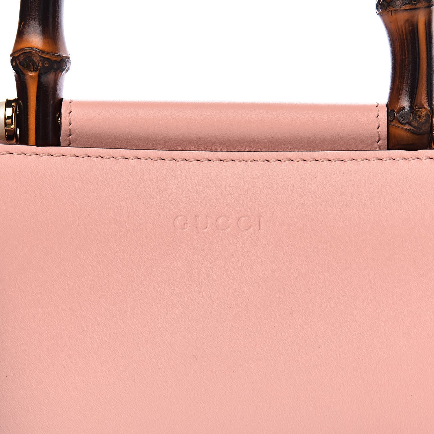 Gucci Nappa Bamboo Web Mini Nymphaea Top Handle Bag Perfect Pink Mystic White 10 of 10