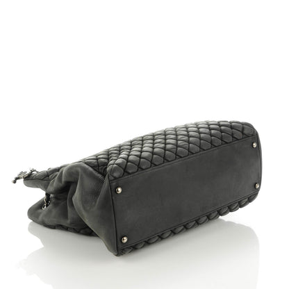 Chanel Iridescent Calfskin Quilted New Bubble North South Tote Dark Grey 4 of 7