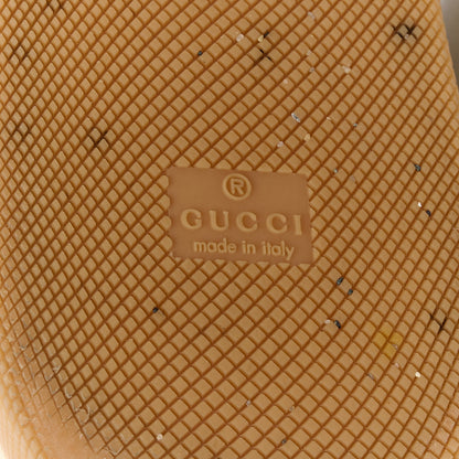Gucci Lame Canvas Nubuck GG Monogram Womens Screener 50mm Sneakers 35 Gardenia Silver Dusty Milk White Mystic White 7 of 8