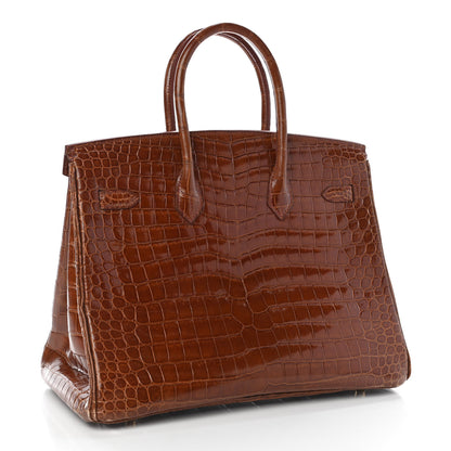 Hermes Shiny Porosus Crocodile Birkin 35 Etrusque 3 of 35