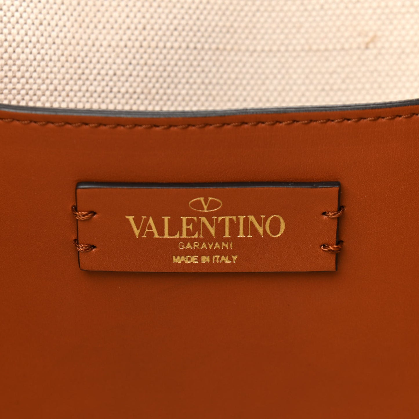 Raffia Calfskin Vlogo Shoulder Tote Naturale Saddle Brown