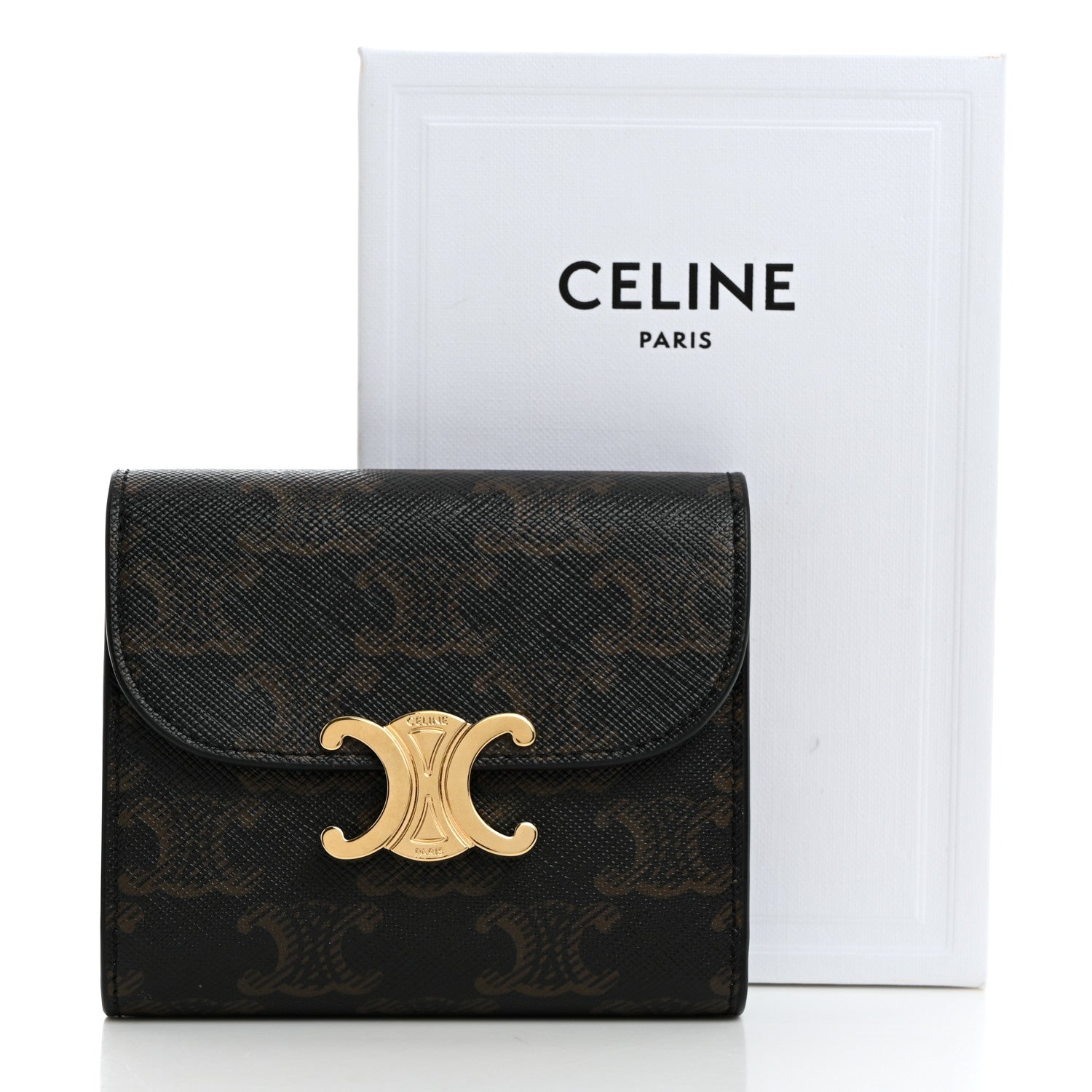 Celine Triomphe Canvas Small Triomphe Wallet Tan 8 of 8