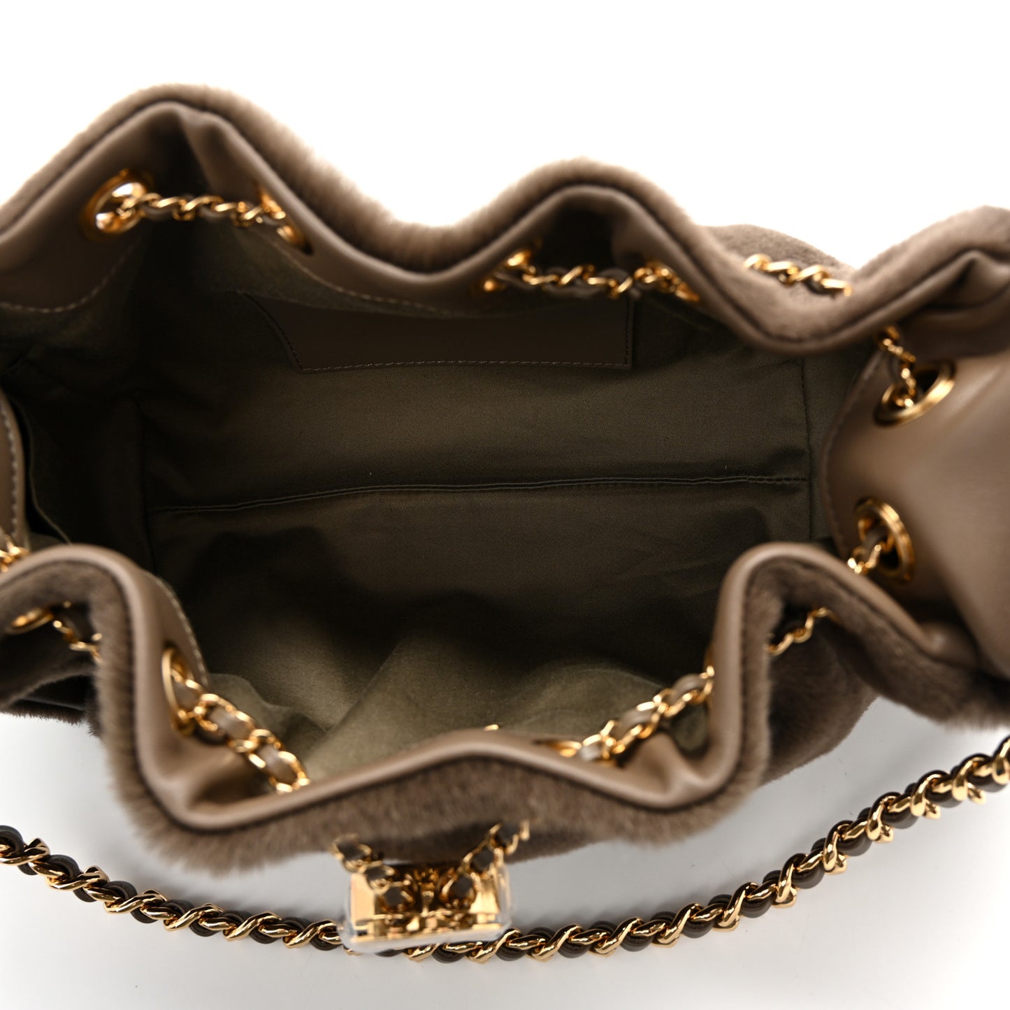 Pony Hair Mini Chanel 25 Handbag Dark Khaki