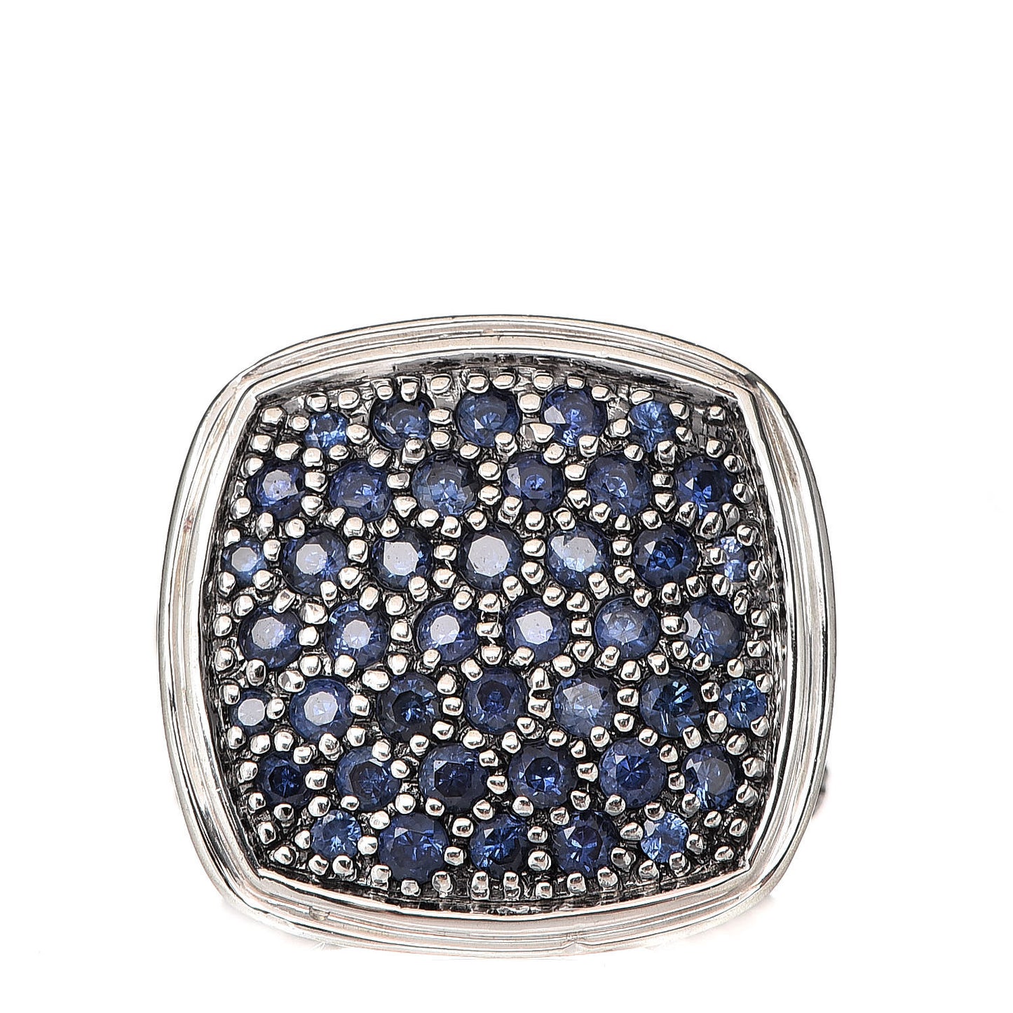 Sterling Silver Blue Sapphire Large Lava Classic Chain Ring 50 5.5