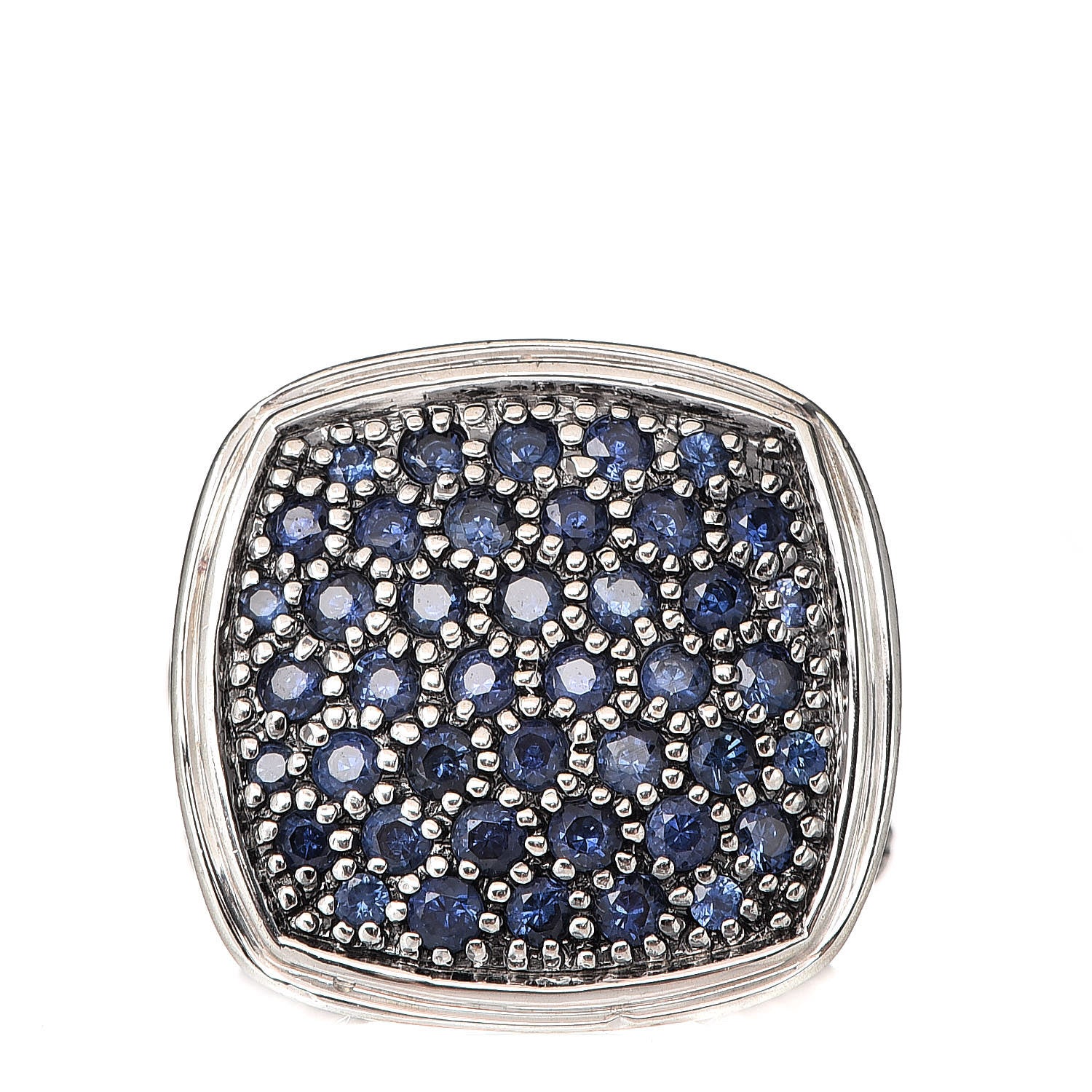 John Hardy Sterling Silver Blue Sapphire Large Lava Classic Chain Ring 50 5.5 1 of 7