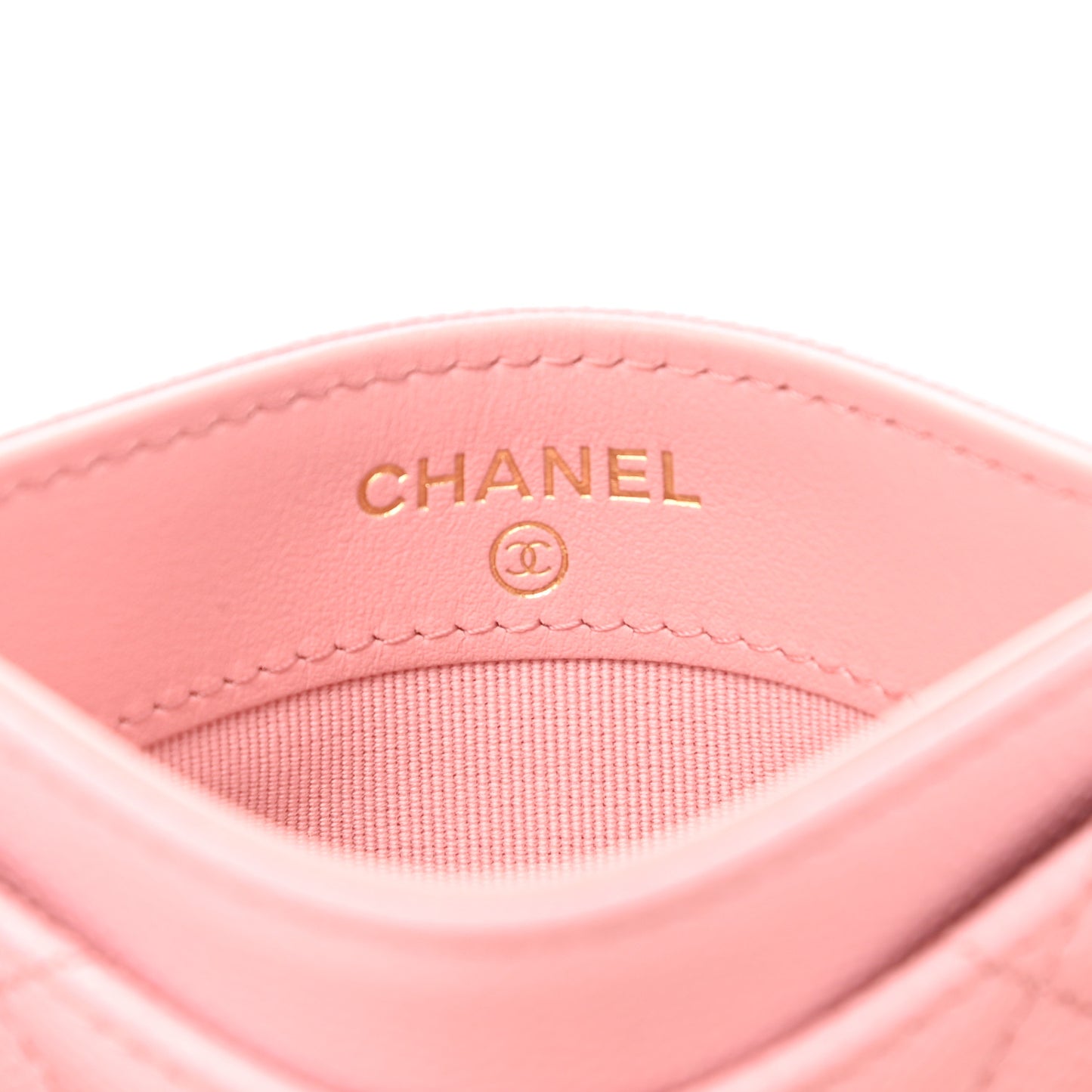 Caviar Quilted Card Holder Pink