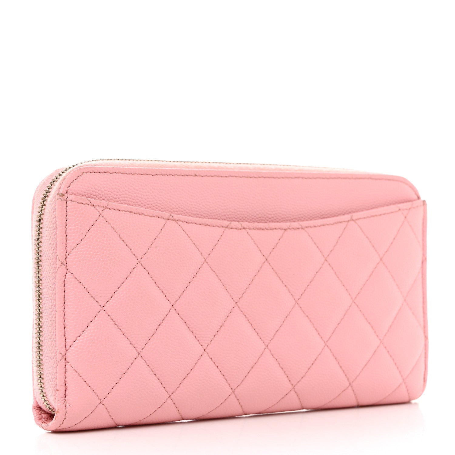 Chanel Caviar Quilted Large Gusset Zip Around Wallet Pink 3 of 9