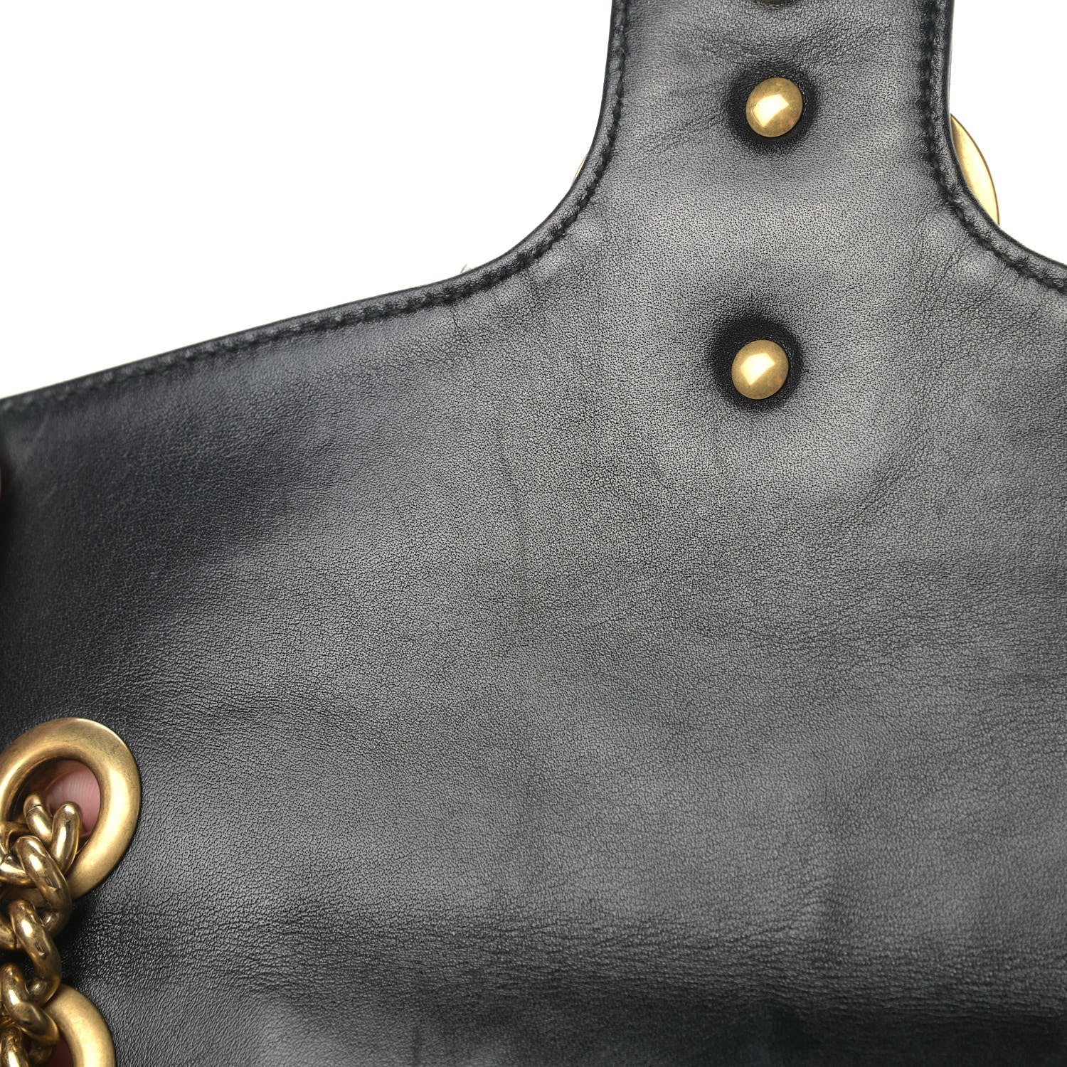 Gucci Calfskin Matelasse Small GG Marmont Shoulder Bag Black 6 of 9