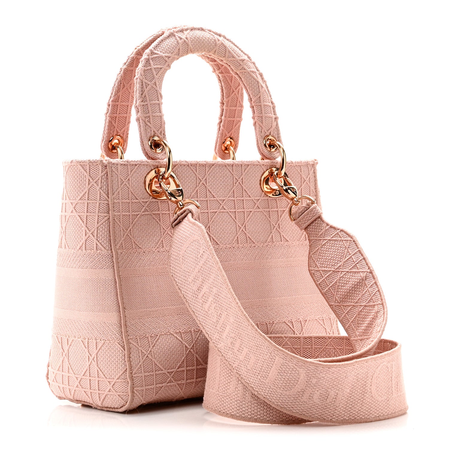 Christian Dior Canvas Embroidered Medium Lady D-Lite Bois De Rose 3 of 9