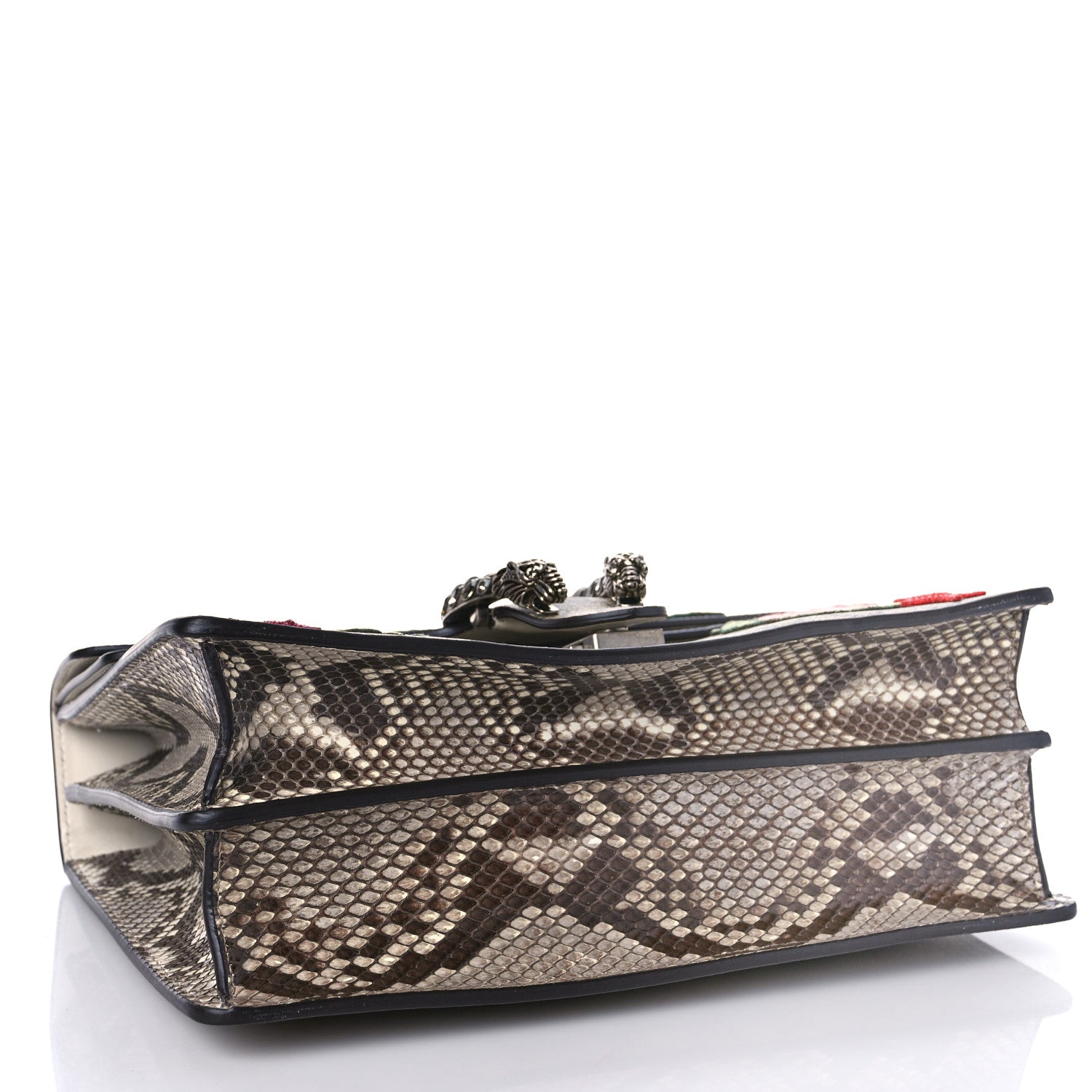 Gucci GG Supreme Monogram Snakeskin Flower Embroidered Medium Dionysus Shoulder Bag Beige Orange 4 of 11