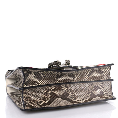 Gucci GG Supreme Monogram Snakeskin Flower Embroidered Medium Dionysus Shoulder Bag Beige Orange 4 of 11