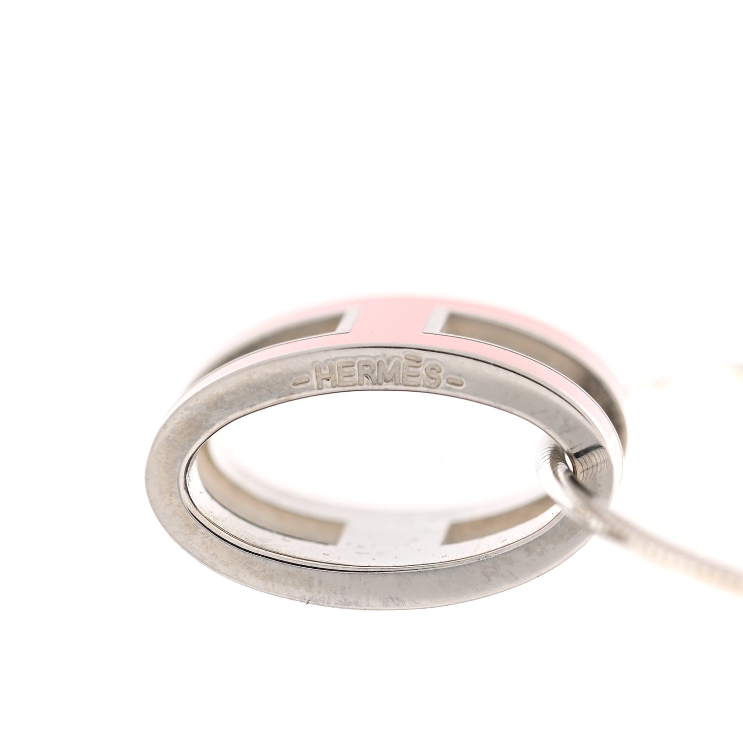 Lacquered Palladium Pop H Necklace Rose Azalee